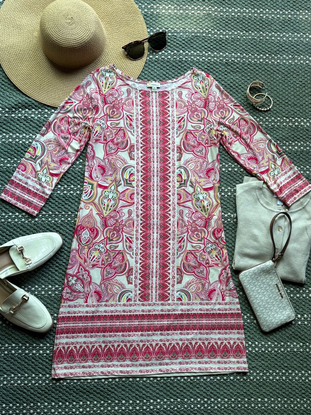 Pink Paisley-Print Dress